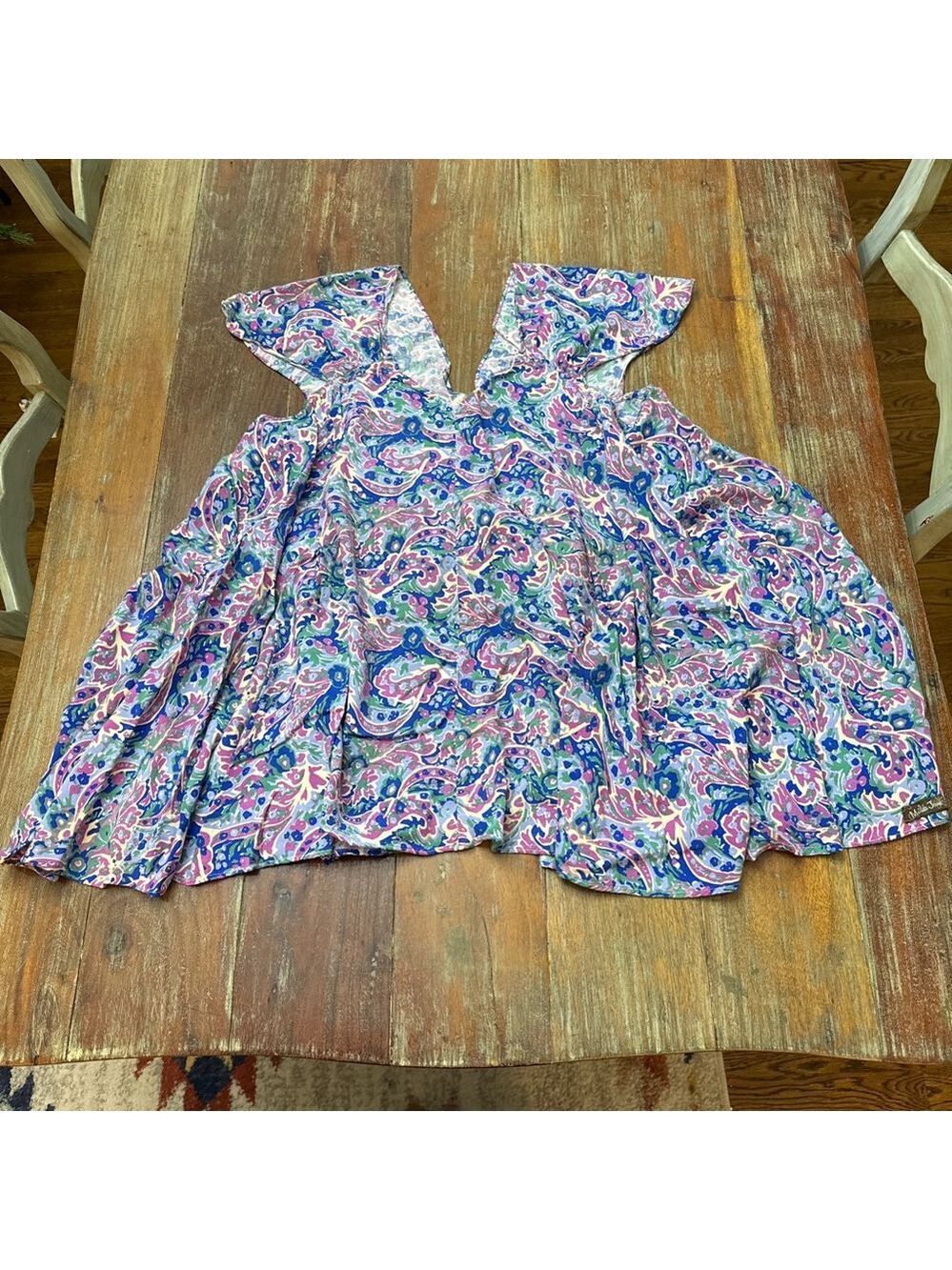 Matilda Jane Paisley Blouse Blue Purple XL